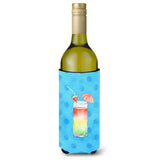 Caroline'S Treasures Umberella Cocktail Blue Polkadot Beverage Insulator Hugger, 750 Ml, Multicolor
