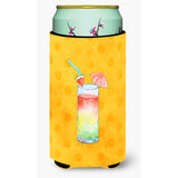 Caroline'S Treasures Umberella Cocktail Yellow Polkadot Beverage Insulator Hugger, Tall, Multicolor