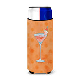 Caroline'S Treasures Summer Martini Orange Polkadot Beverage Insulator Hugger, Slim, Multicolor