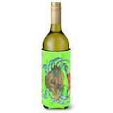 Caroline'S Treasures Blue Crab Green Polkadot Beverage Insulator Hugger, 750 Ml, Multicolor