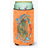 Caroline'S Treasures Blue Crab Orange Polkadot Beverage Insulator Hugger, Tall, Multicolor