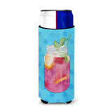 Caroline'S Treasures Mason Jar Cocktail Blue Polkadot Beverage Insulator Hugger, Slim, Multicolor