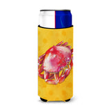 Caroline'S Treasures Crab Yellow Polkadot Beverage Insulator Hugger, Slim, Multicolor