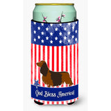Caroline'S Treasures Longhaired Dachshund American Decorative Can Hugger, Tall Boy, Multicolor
