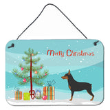 Caroline'S Treasures Miniature Pinscher Metal Print, 8Hx12W, Christmas Tree