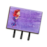 Caroline'S Treasures Mermaid Welcome Purple Wall Hook, Triple, Multicolor