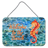 Caroline'S Treasures Seahorse Welcome Metal Print, 8 X 12, Multicolor