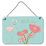 Caroline'S Treasures Flamingo Welcome Metal Print, 8 X 12