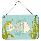Caroline'S Treasures Blue Fish Metal Print, 8 X 12
