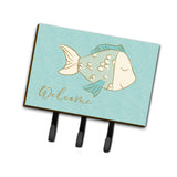 Caroline'S Treasures Blue Fish Welcome Wall Hook, Triple, Multicolor