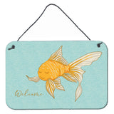 Caroline'S Treasures Gold Fish Welcome Metal Print, 8 X 12
