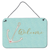 Caroline'S Treasures Anchor Welcome Metal Print, 8 X 12