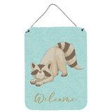 Caroline'S Treasures Raccoon Welcome Metal Print, 16 X 12, Multicolor