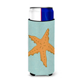 Caroline'S Treasures Starfish Decorative Can Hugger, Slim, Multicolor