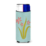 Caroline'S Treasures Flowers Decorative Can Hugger, Slim, Multicolor