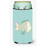Caroline'S Treasures Blue Fish Decorative Can Hugger, Tall Boy, Multicolor