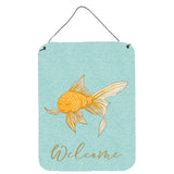 Caroline'S Treasures Gold Fish Welcome Metal Print, 16 X 12, Multicolor