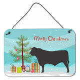 Caroline'S Treasures Black Angus Cow Christmas Metal Print, 8 X 12