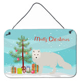 Caroline'S Treasures White Arctic Fox Christmas Metal Print, 8 X 12, Multicolor