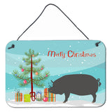 Caroline'S Treasures Berkshire Pig Christmas Metal Print, 8 X 12
