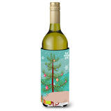 Caroline'S Treasures English Large White Pig Christmas Decorative Bottle Hugger, 750Ml, Multicolor