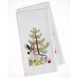 English Spot Rabbit Christmas White Kitchen Towel Set Of 2