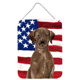 Caroline'S Treasures Chocolate Labrador Patriotic Metal Print, 16 X 12, Multicolor