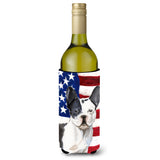 Caroline'S Treasures Black White French Bulldog Patriotic Decorative Bottle Hugger, 750Ml, Multicolor