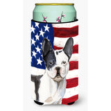 Caroline'S Treasures Black White French Bulldog Patriotic Decorative Can Hugger, Tall, Multicolor