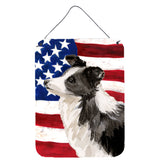 Caroline'S Treasures Border Collie Patriotic Metal Print, 16 X 12, Multicolor