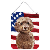 Caroline'S Treasures Brown Cockapoo Patriotic Metal Print, 16 X 12, Multicolor