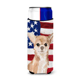 Caroline'S Treasures Chihuahua Patriotic Decorative Can Hugger, Slim, Multicolor