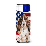 Caroline'S Treasures Brown Parti Patriotic Decorative Can Hugger, Slim, Multicolor