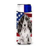 Caroline'S Treasures Black Parti Patriotic Decorative Can Hugger, Slim, Multicolor