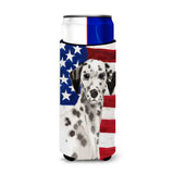Caroline'S Treasures Dalmatian Patriotic Decorative Can Hugger, Slim, Multicolor