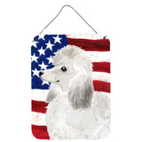 Caroline'S Treasures White Standard Poodle Patriotic Metal Print, 16 X 12, Multicolor