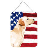 Caroline'S Treasures Yellow Labrador #2 Patriotic Metal Print, 16 X 12, Multicolor