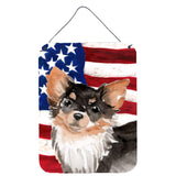 Caroline'S Treasures Long Haired Chihuahua Patriotic Metal Print, 16 X 12, Multicolor