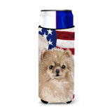 Caroline'S Treasures Pomeranian Patriotic Decorative Can Hugger, Slim, Multicolor