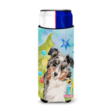 Caroline'S Treasures Australian Shepherd Christmas Decorative Can Hugger, Slim, Multicolor