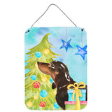 Caroline'S Treasures Black And Tan Dachshund Christmas Metal Print, 16 X 12, Multicolor