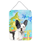Caroline'S Treasures Black White French Bulldog Christmas Metal Print, 16 X 12, Multicolor