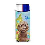 Caroline'S Treasures Brown Cockapoo Christmas Decorative Can Hugger, Slim, Multicolor