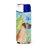 Caroline'S Treasures Fawn Natural Dane Christmas Decorative Can Hugger, Slim, Multicolor