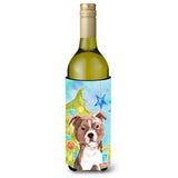 Caroline'S Treasures Red Staffie Bull Terrier Christmas Decorative Bottle Hugger, 750Ml, Multicolor