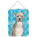Caroline'S Treasures Staffordshire Bull Terrier Winter Metal Print, 16 X 12, Multicolor