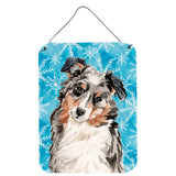 Caroline'S Treasures Australian Shepherd Winter Metal Print, 16 X 12, Multicolor