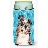Caroline'S Treasures Australian Shepherd Winter Decorative Can Hugger, Tall, Multicolor