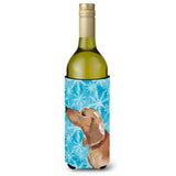 Caroline'S Treasures Red Tan Dachshund Winter Decorative Bottle Hugger, 750Ml, Multicolor