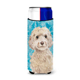 Caroline'S Treasures Champagne Cockapoo Winter Decorative Can Hugger, Slim, Multicolor